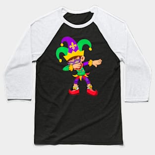 Dabbing Boy Mardi Gras Baseball T-Shirt